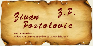 Živan Postolović vizit kartica